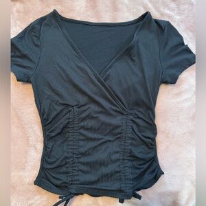 Elegant Black Wrap Top